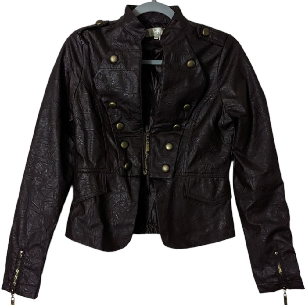 Women's Ashely By 26 International faux leather jacket, brown, size S